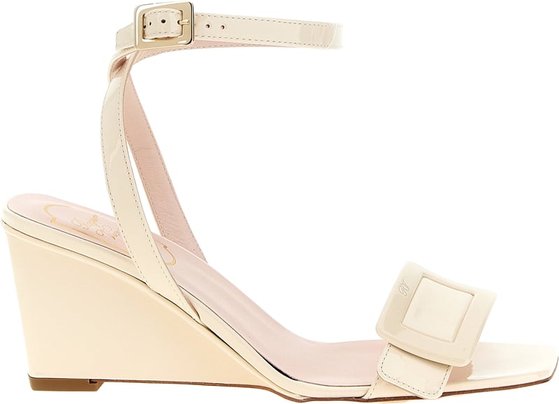 Roger Vivier White Calfskin Wedge Sandals