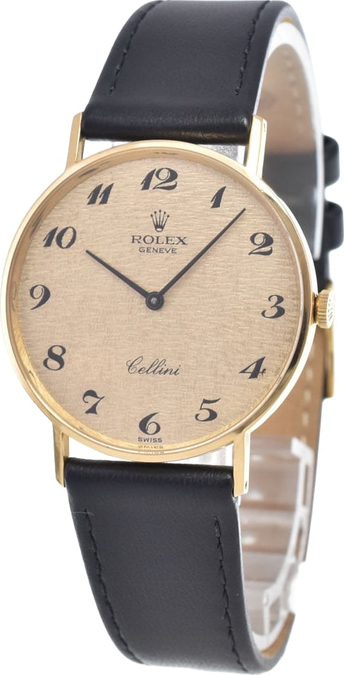 Rolex Cellini Round Quartz Yellow Gold and Alligator 25