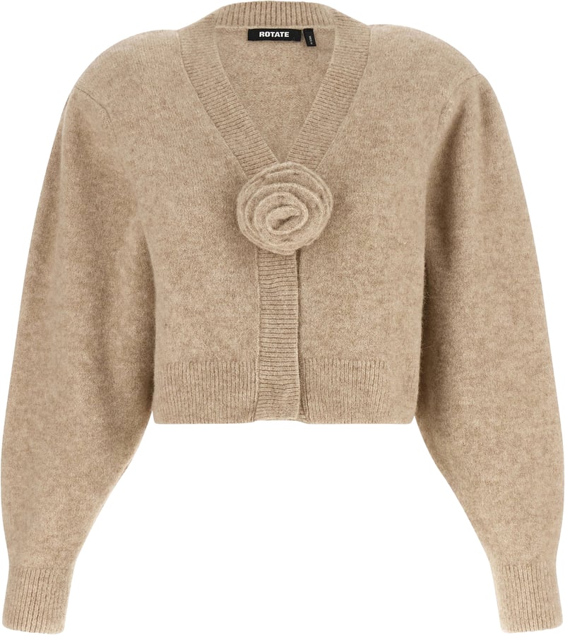 Rotate Birger Christensen 3d Flower Knit Cardigan