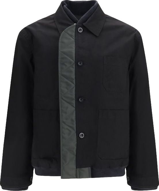 Reversible Black and Green Polyamide Jacket