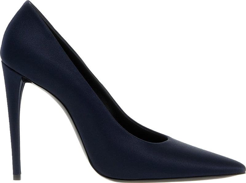 Saint Laurent Blue Polyester High Heel Pumps