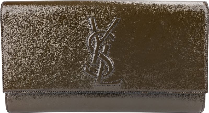 Saint Laurent Patent Leather Belle De Jour Flap Clutch Bag