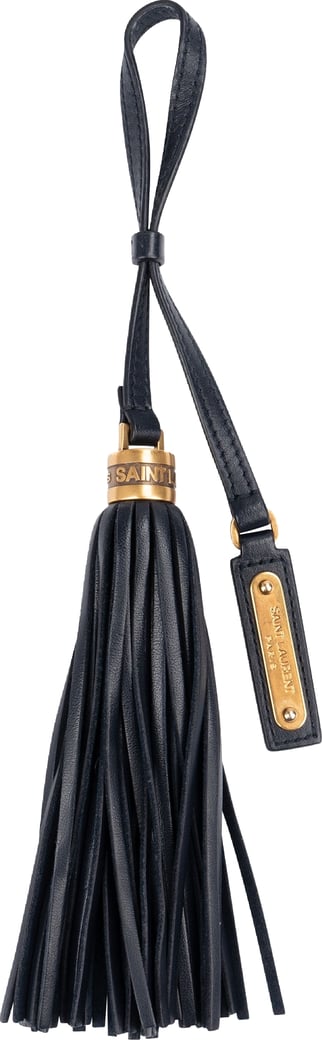 Yves Saint Laurent Navy Leather Tassel Bag Charm