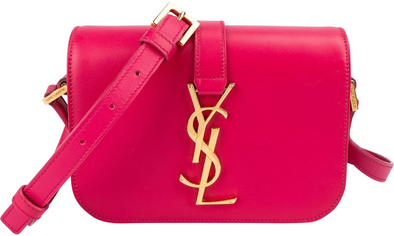 Yves Saint Laurent Pink Calfskin Box Leather Small Solferino Crossbody Bag