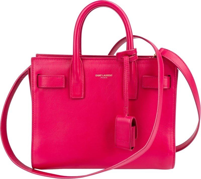 Saint Laurent Pink Leather Sac De Jour Handbag