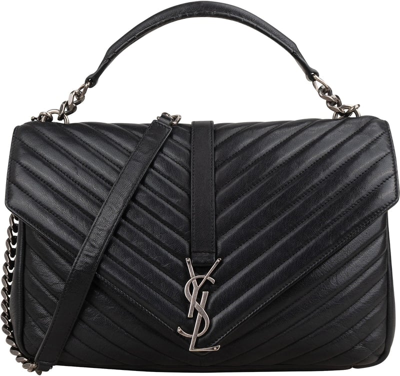 Saint Laurent Quilted Leather College Lou Messenger Handbag