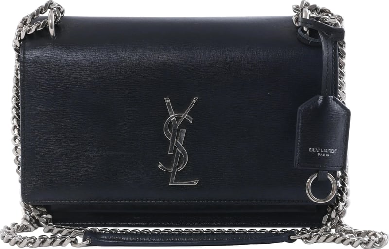 Saint Laurent Paris Sunset Leather Chain Crossbody Bag in Black 442906
