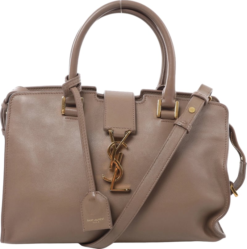 Saint Laurent Paris Baby Cabas Leather 2Way Handbag Beige 424868