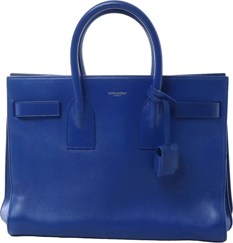Saint Laurent Paris Sac de Jour Leather 2way Handbag in Blue 324823