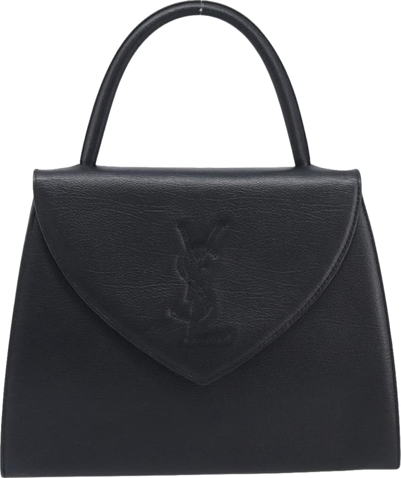 Saint Laurent Vintage Flap Top Handle Bag Caviar Leather