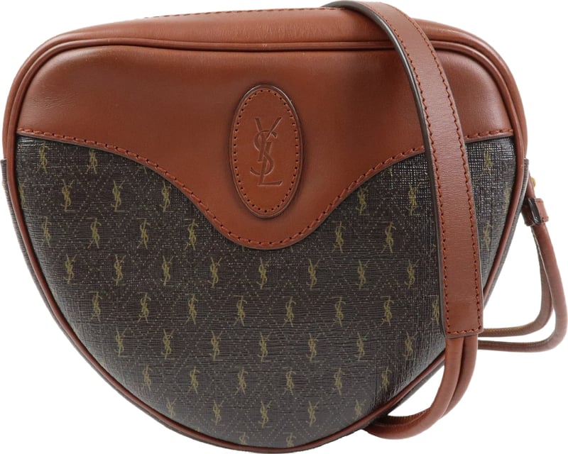 Saint Laurent Le Monogramme Coeur Monogram All Over Coated Canvas and Leather