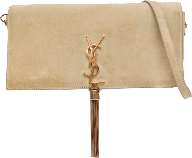Saint Laurent Classic Monogram Tassel Clutch Suede Long