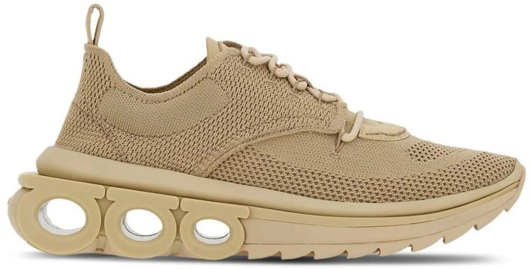 Salvatore Ferragamo Beige Fabric Athletic Sneakers