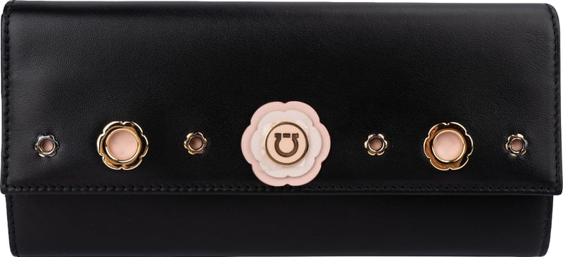 Salvatore Ferragamo Leather Diadora Pins Flap Wallet