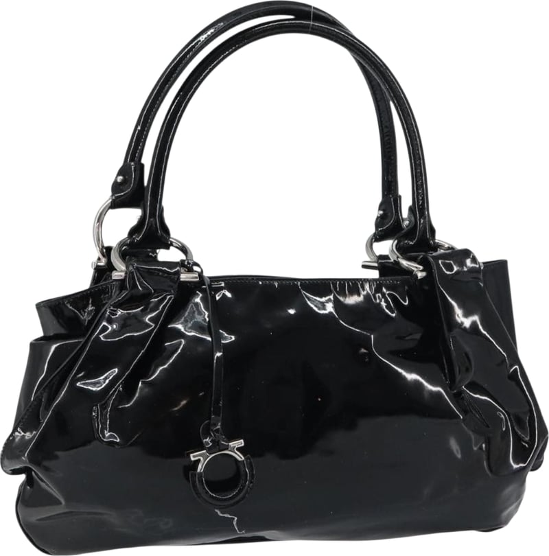 Salvatore Ferragamo Gancini Tote Patent Leather