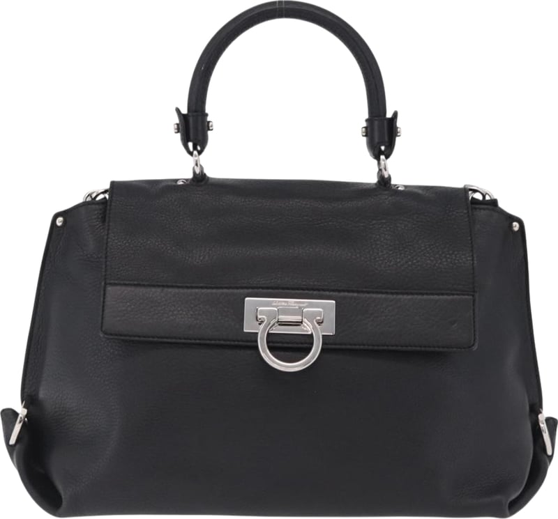Salvatore Ferragamo Sofia Satchel Grainy Leather Large