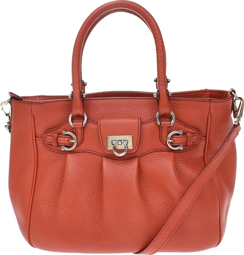 Salvatore Ferragamo Gancini Handle Leather Medium