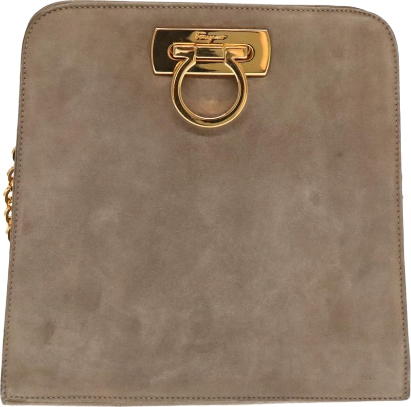 Salvatore Ferragamo Vintage Gancini Chain Suede Medium