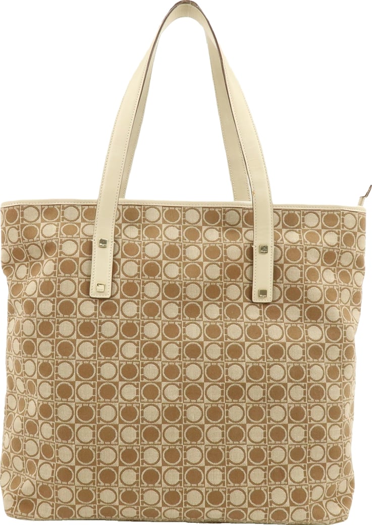 Salvatore Ferragamo Gancini Tote Canvas and Leather