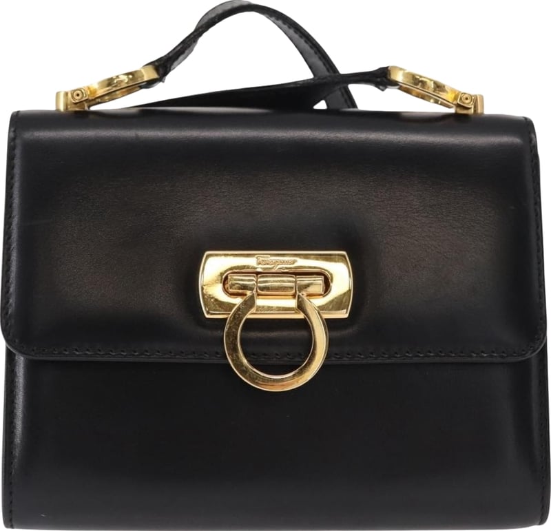 Salvatore Ferragamo Gancini Flap Woven Leather Small