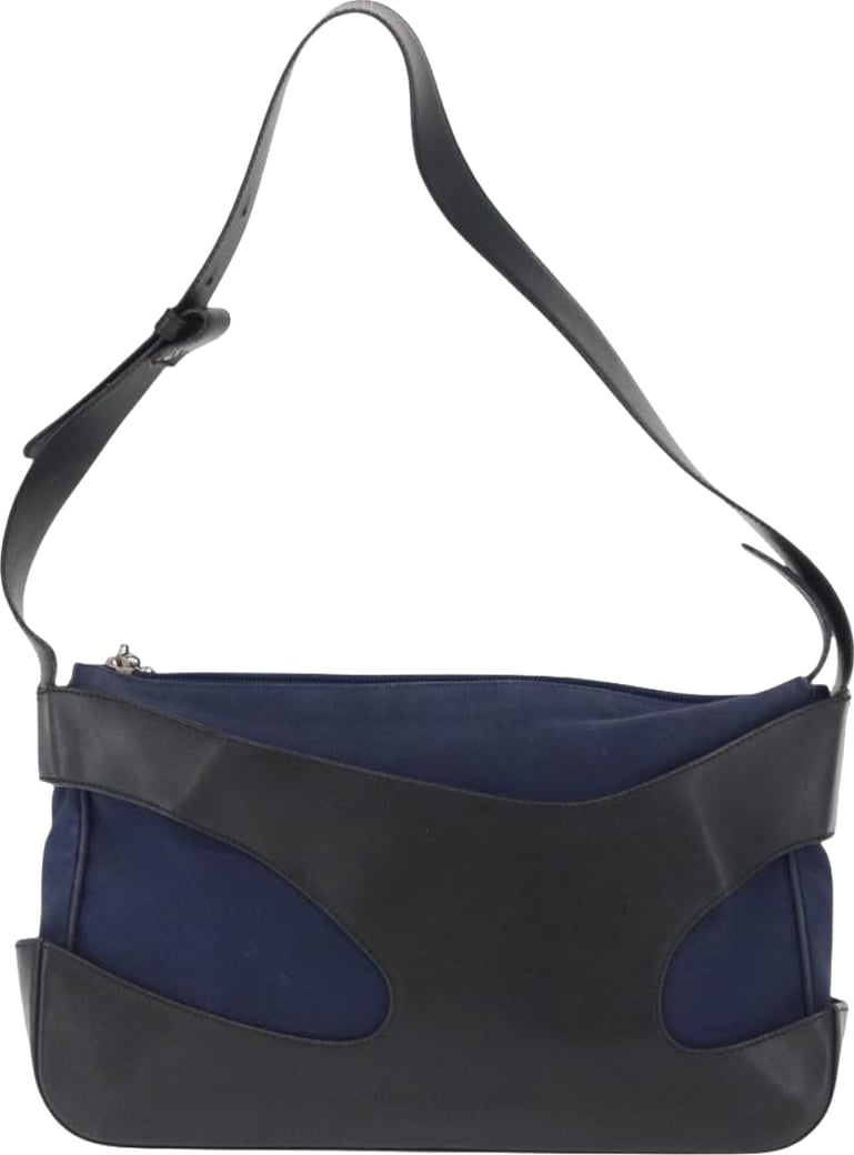 Salvatore Ferragamo Cut Out Leather and Canvas Small