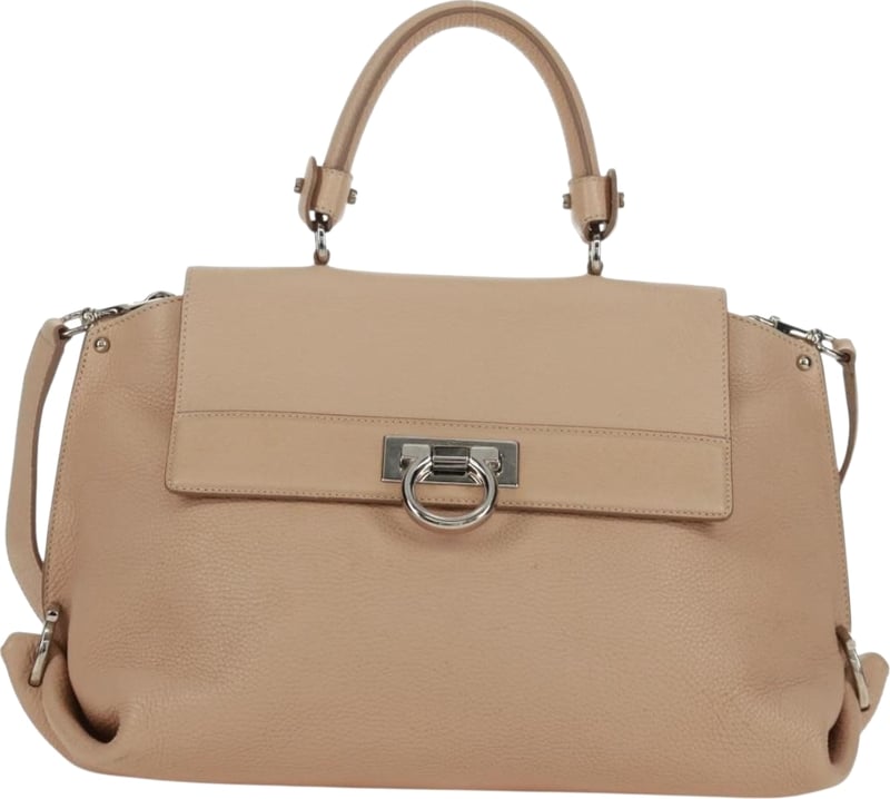 Salvatore Ferragamo Sofia Satchel Grainy Leather Large