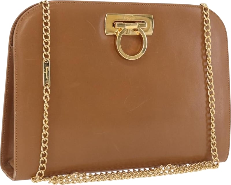 Salvatore Ferragamo Vintage Gancini Chain Leather Medium