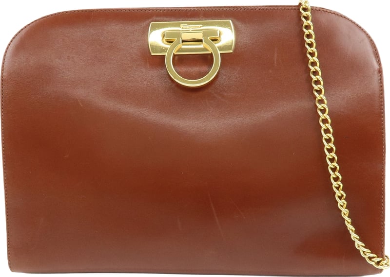 Salvatore Ferragamo Vintage Gancini Chain Leather Small