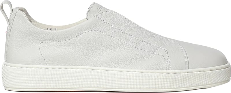 Santoni Men's Leather Slip-On Sneakers White
