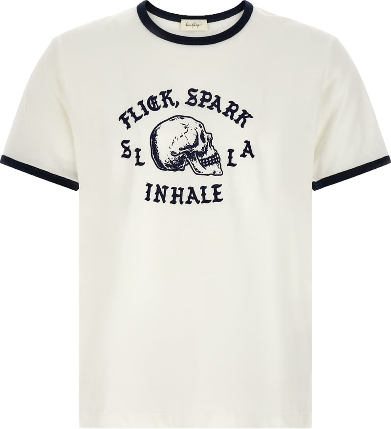 SECOND/LAYER Bicolor Cotton T-Shirt