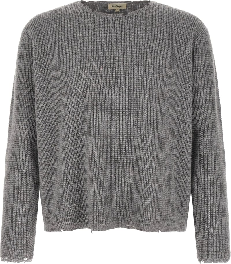 SECOND/LAYER Gray Wool Cardigan