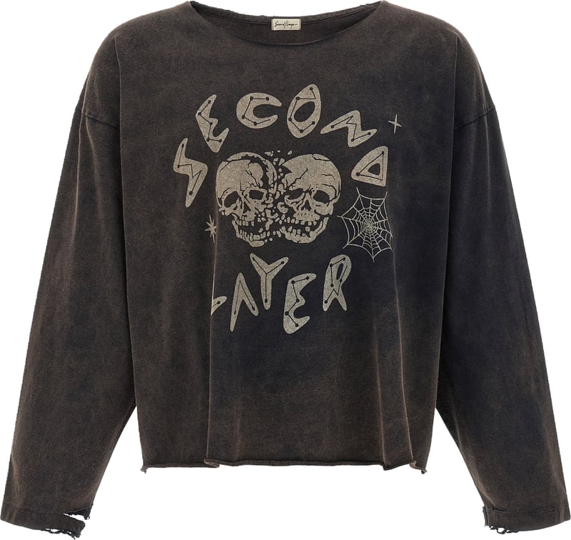 SECOND/LAYER Black Cotton T-Shirt
