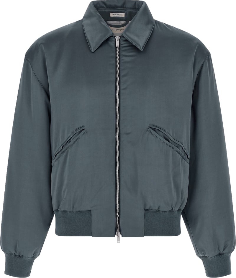 SECOND/LAYER Gray Viscose Bomber