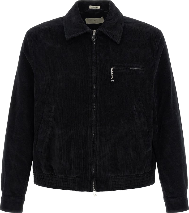 SECOND/LAYER Black Cotton Full-Length Jacket