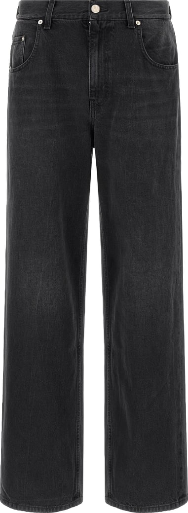 SÉFR Black Cotton Relaxed Fit Jeans