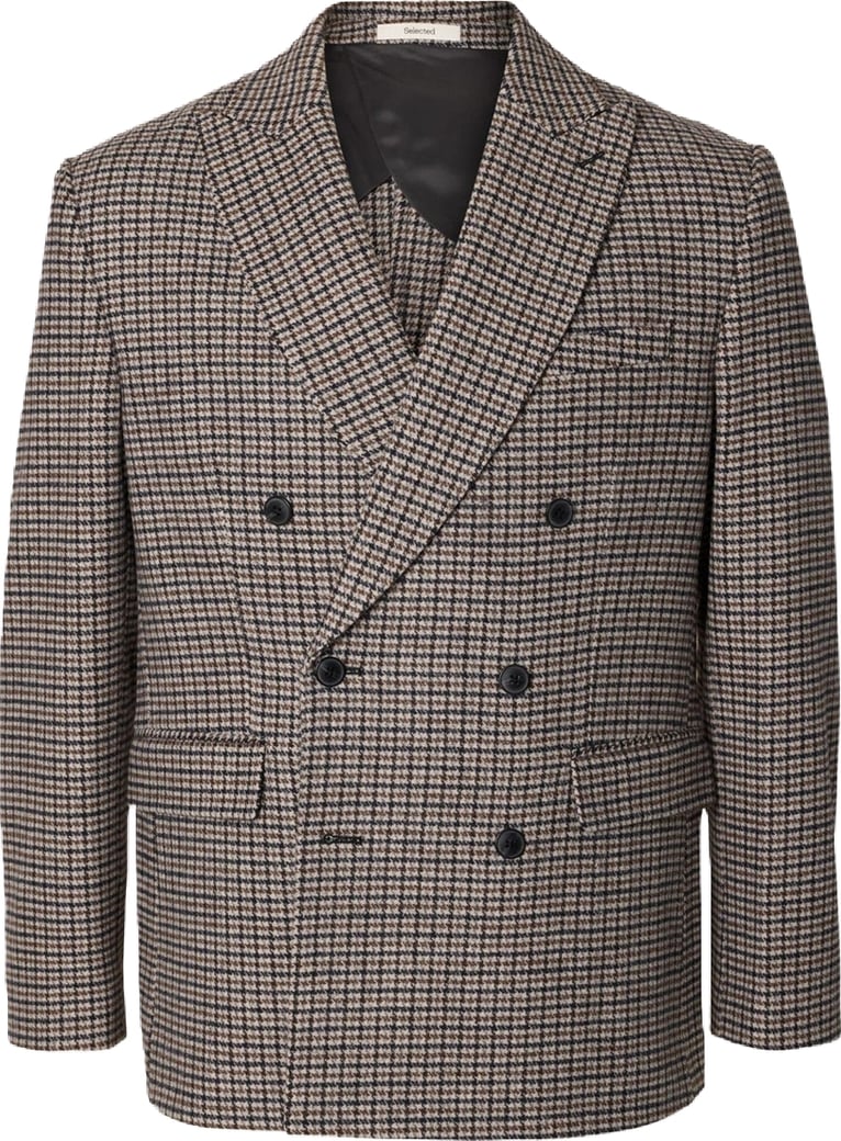 Blazer Regular Morris Check Wool Blend Medium Grey Melange