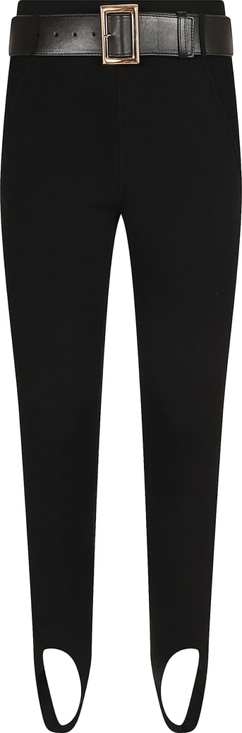 SELF-PORTRAIT BLACK KNIT STIRRUP LEGGINGS