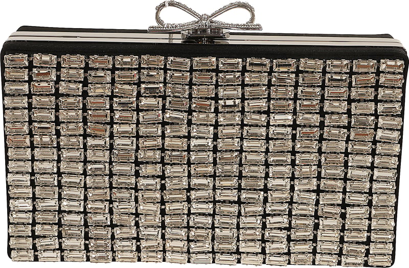 SELF-PORTRAIT SILVER CHAINMAIL CLUTCH BAG