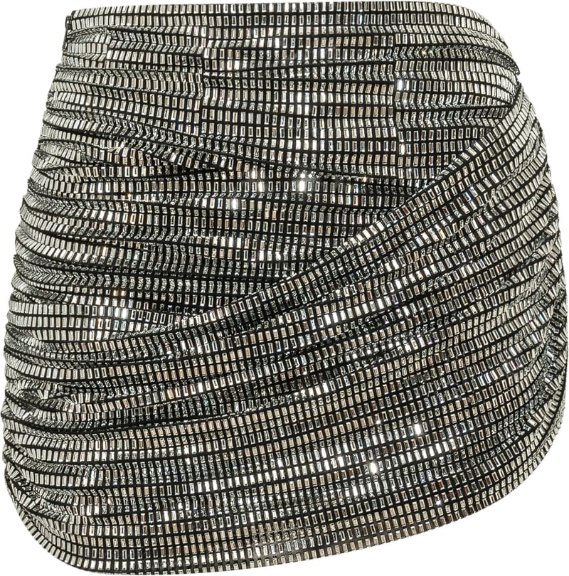 Minigonna Drappeggiata con Applicazioni Luminose