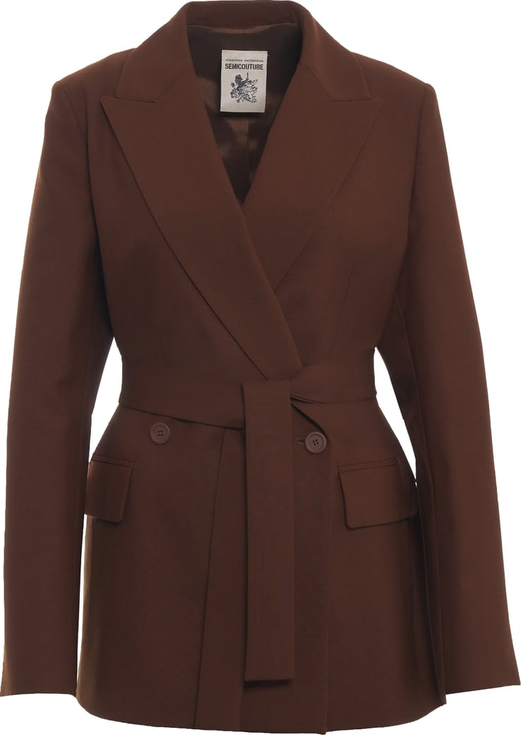 Blazer with tie belt