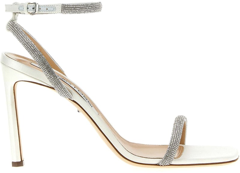 Sergio Rossi White Goatskin Stiletto Heel Sandals
