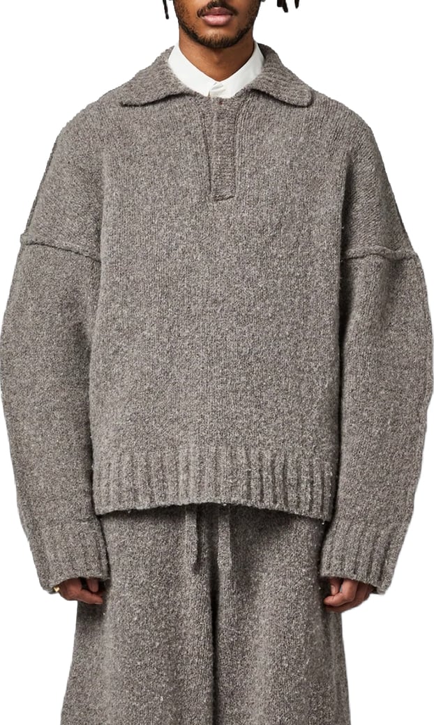 WOOL KNIT POLO SHIRT