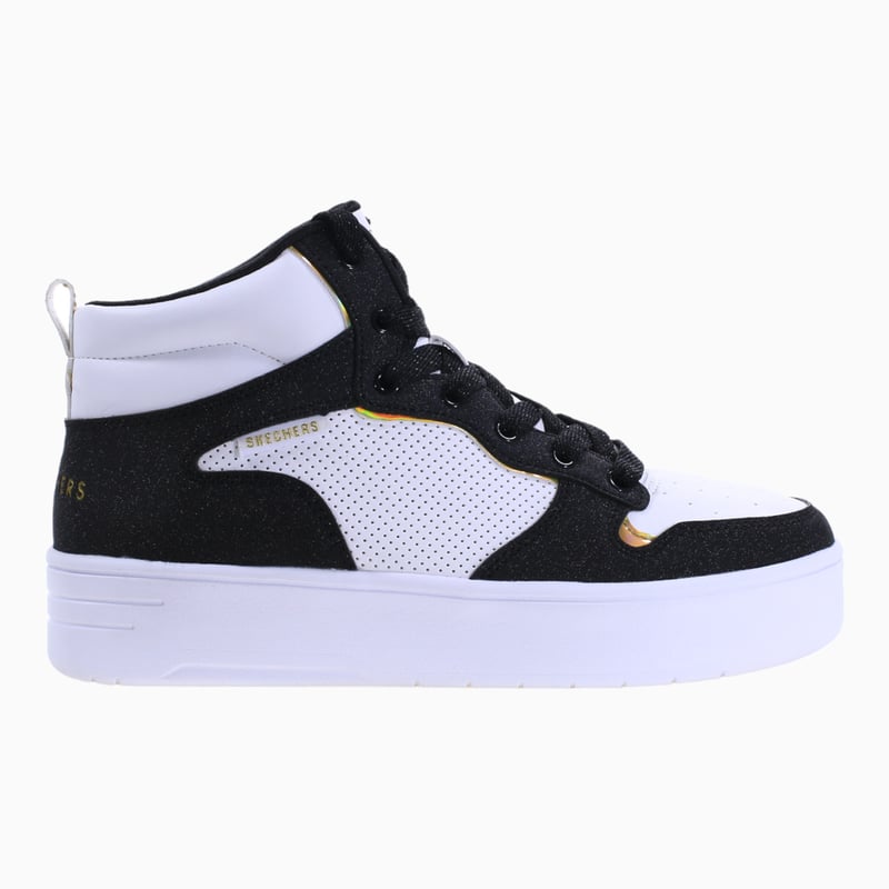 Skechers Court High - Shine Kicks 'White Black' (Kids)