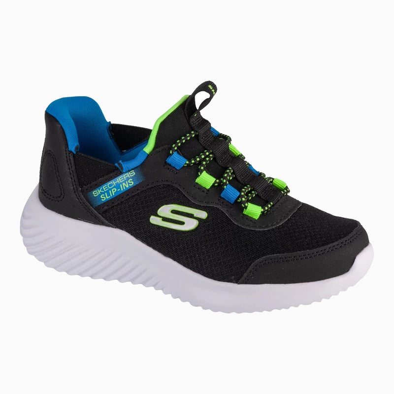 Skechers Slip-ins: Bounder - Brisk-Burst 'Black Blue Lime' (Kids)