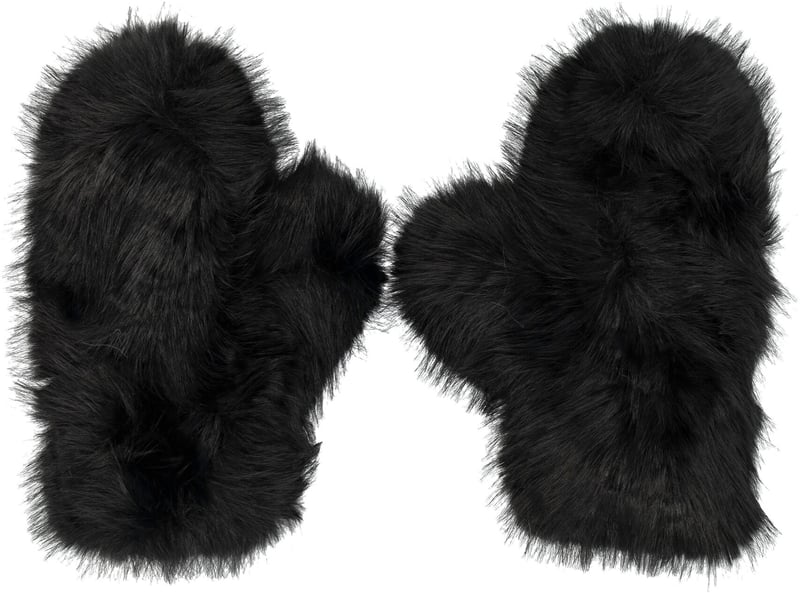 Jane Fur Gloves Nero