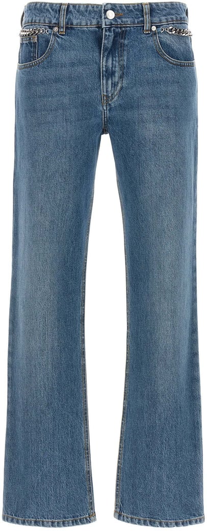 Stella McCartney Blue Cotton Cropped Jeans