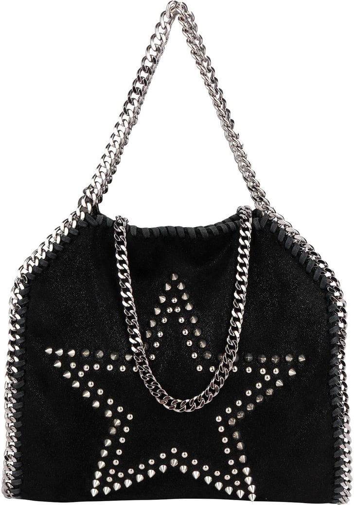 Stella McCartney Studded Star Shaggy Falabella Fold Over Tote Crossbody Bag