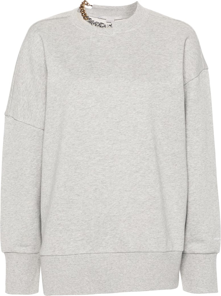 Black Sweatshirt Oversized Chain Cotton Sweatshirt