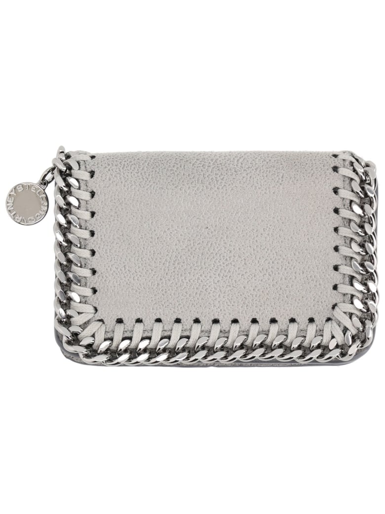 Neutrals Falabella Silver Chain Edge Wallet