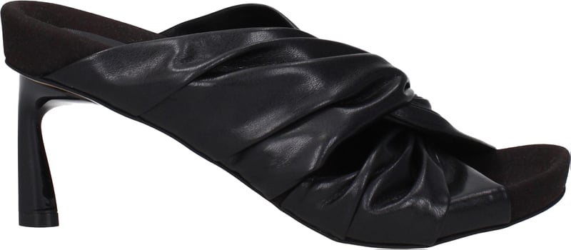 Stella McCartney Black Leather Stiletto Heel Sandals